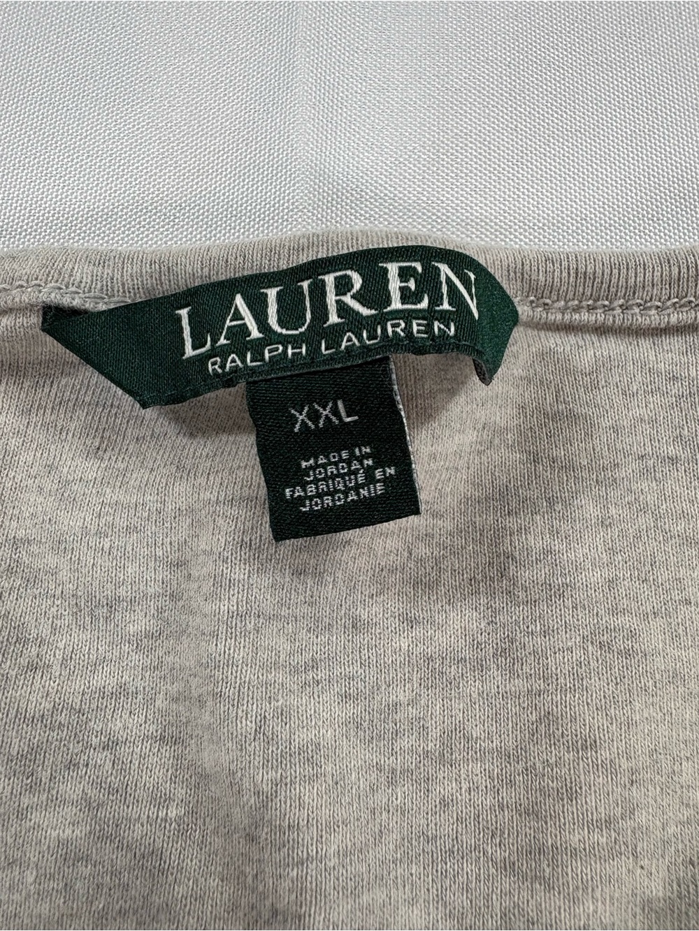 Lauren Ralph Lauren Gray Long Sleeve Tee XXL 100% Cotton - Picture 3 of 6